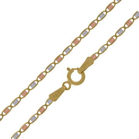10kt Gold Valentino Tri Color 030 Chain