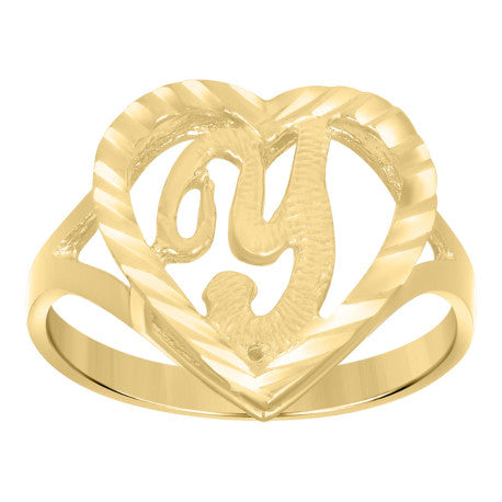 10Kt Gold Initial Letter "Y" Ring