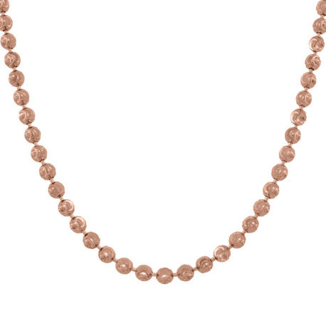 10kt Rose Gold Moon Cut 2mm Chain