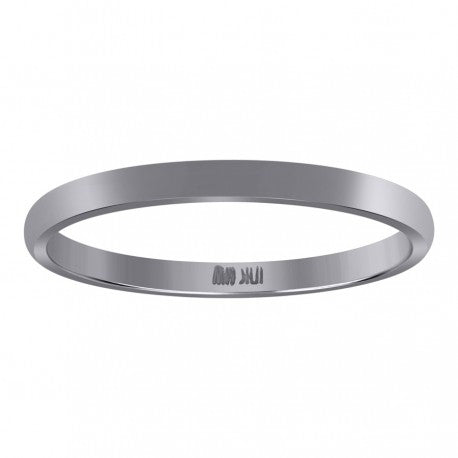 10KT WHITE GOLD COMFIT WEDDING BAND 2MM