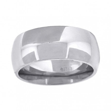 10KT WHITE GOLD COMFIT WEDDING BAND 8MM