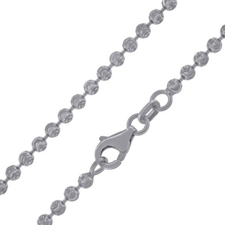 10kt White Gold Moon Cut 2.5mm Chain