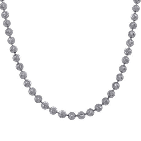 10kt White Gold Moon Cut 2.5mm Chain