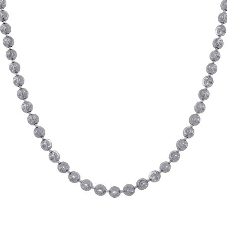 10kt White Gold Moon Cut 2mm Chain