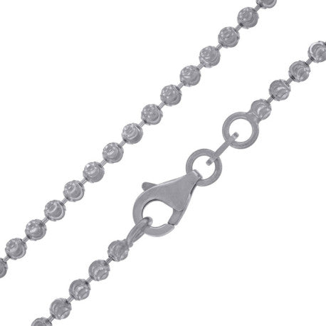 10kt White Gold Moon Cut 2mm Chain