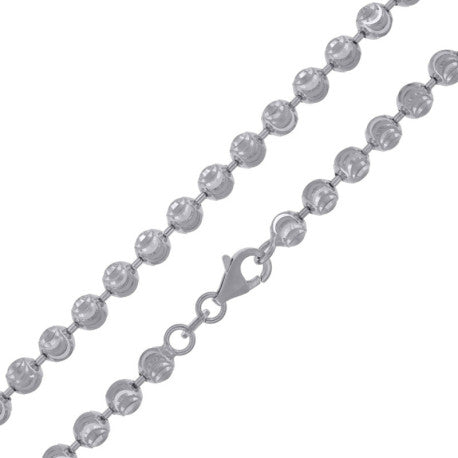 10kt White Gold Moon Cut 4mm Chain