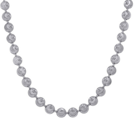 10kt White Gold Moon Cut 4mm Chain