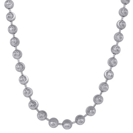 10kt White Gold Moon Cut 5mm Chain