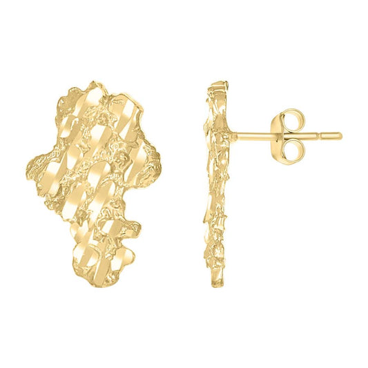 10Kt Gold Nugget Earrings