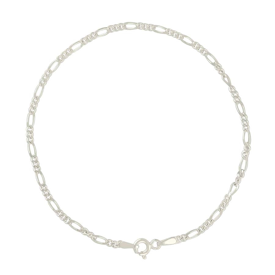 925 Sterling Silver Solid Classic Figaro Silver Plated 060 2.0mm