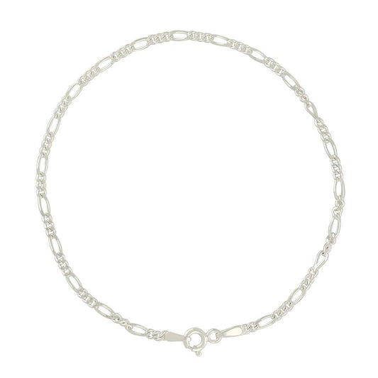 925 Sterling Silver Solid Classic Figaro Silver Plated 060 2.0mm