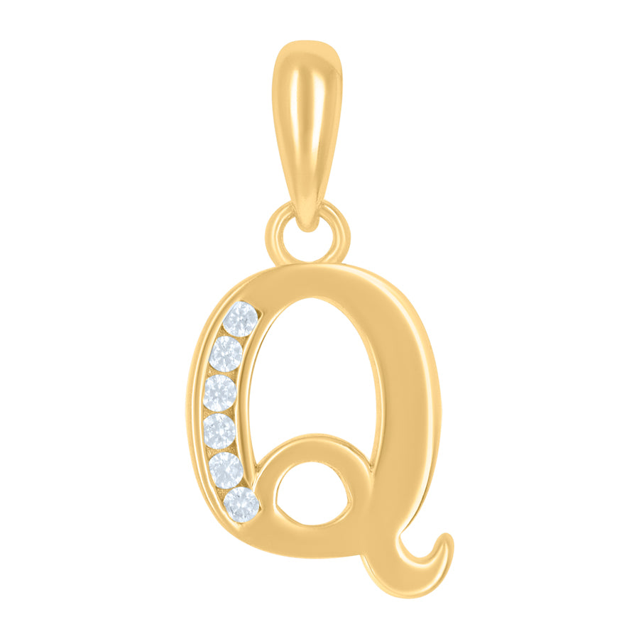 925 Sterling Silver Initial"Q" Pendant