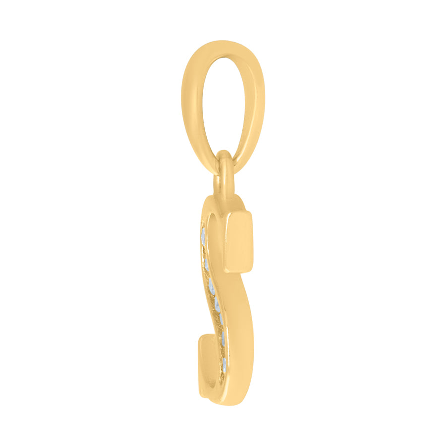 925 Sterling Silver Initial"S" Pendant