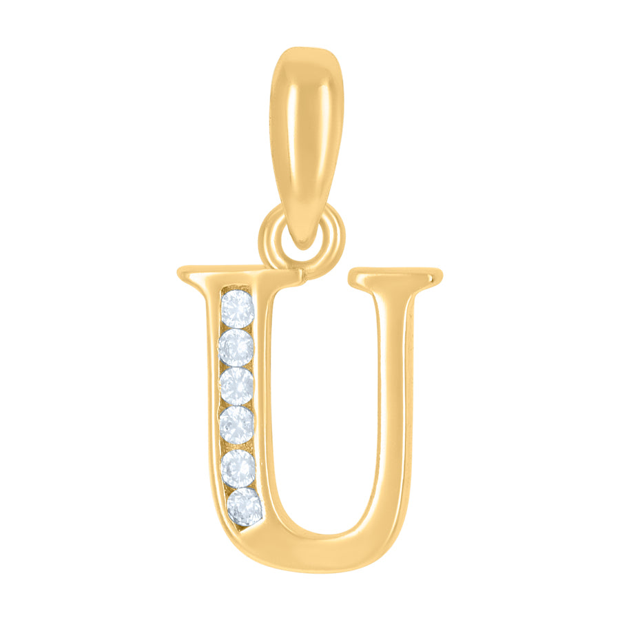 925 Sterling Silver Initial"U" Pendant