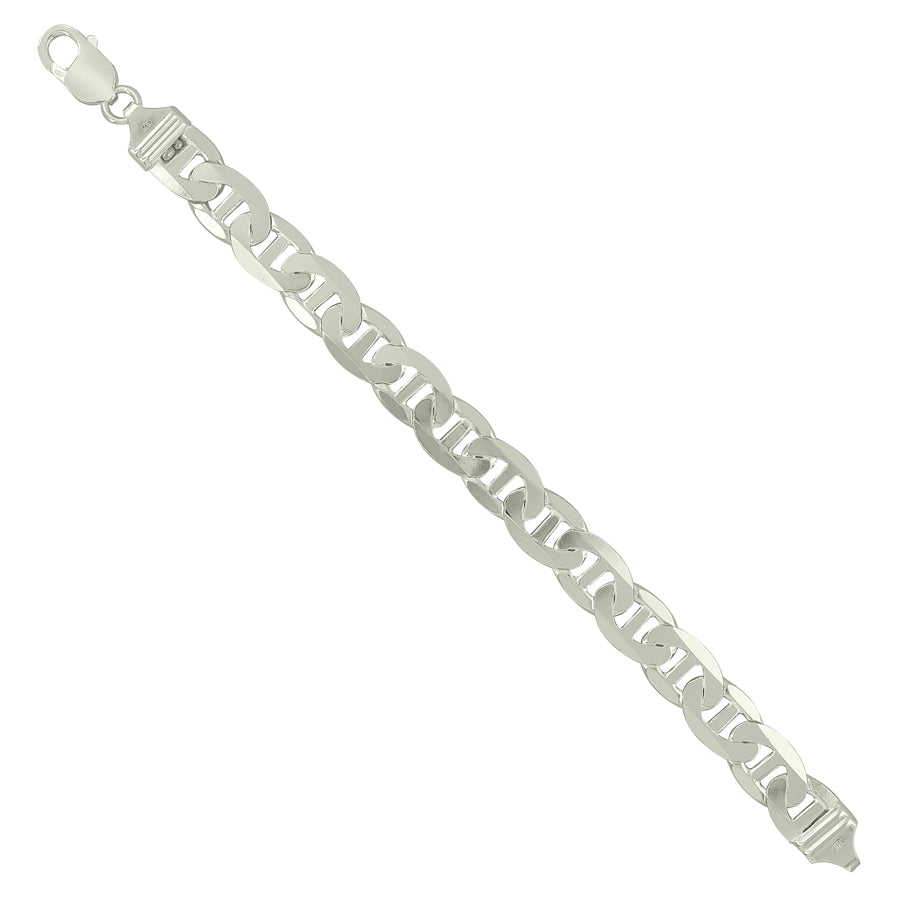 925 Sterling Silver Solid Classic Mariner Silver Chain 300 11mm