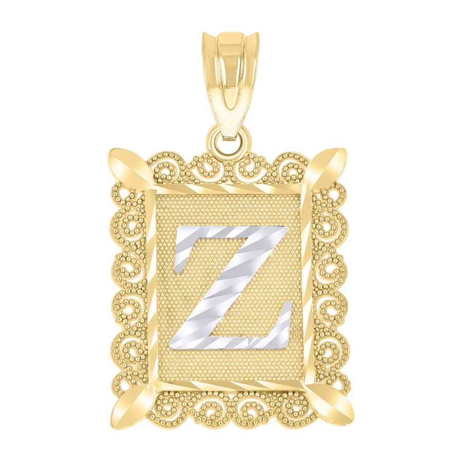 10Kt Gold Initial Letter Pendant "Z"