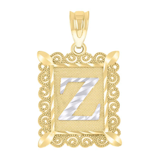 10Kt Gold Initial Letter Pendant "Z"