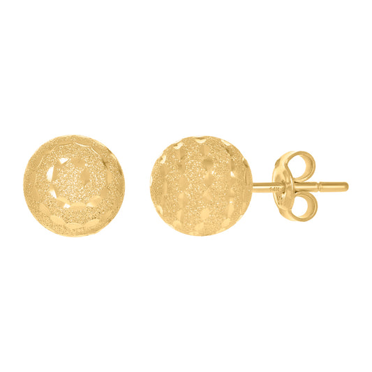 14Kt Gold Fancy Ball-Stud Earrings 10mm