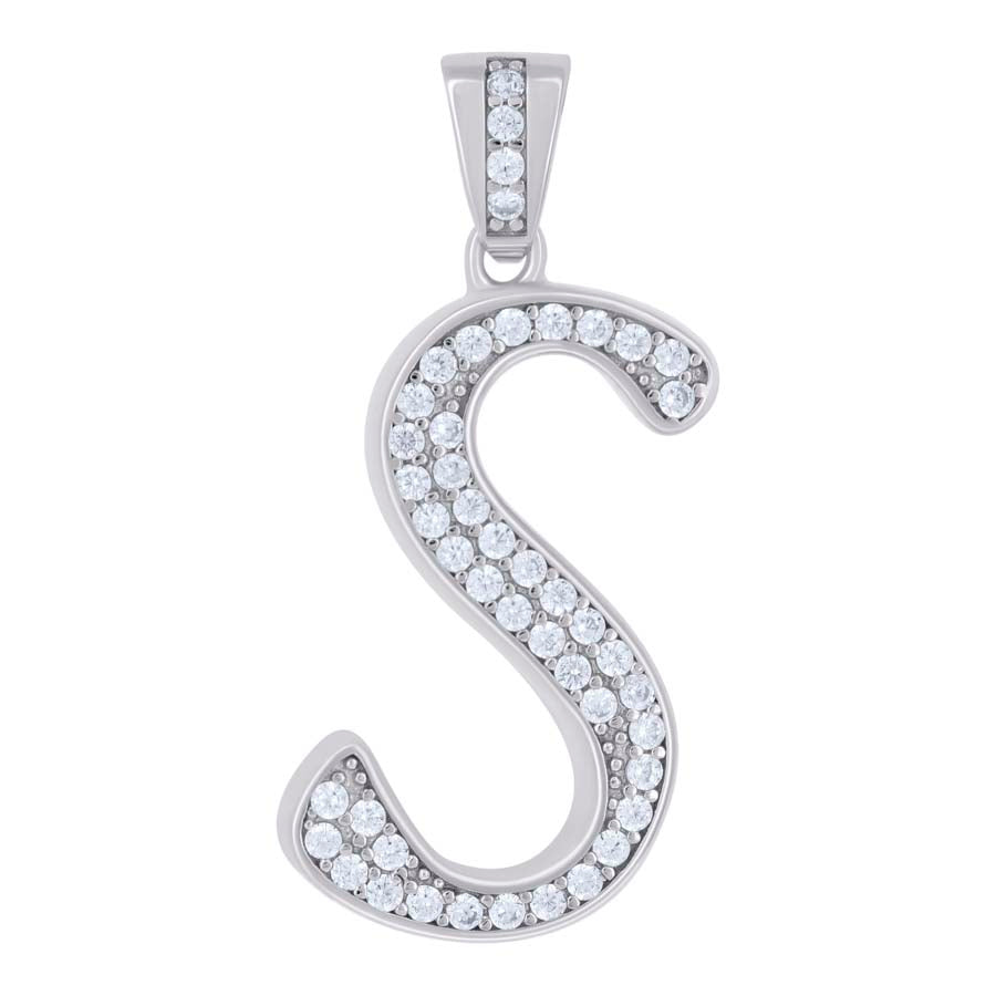 925 Sterling Silver Initial Letter "S" Pendant
