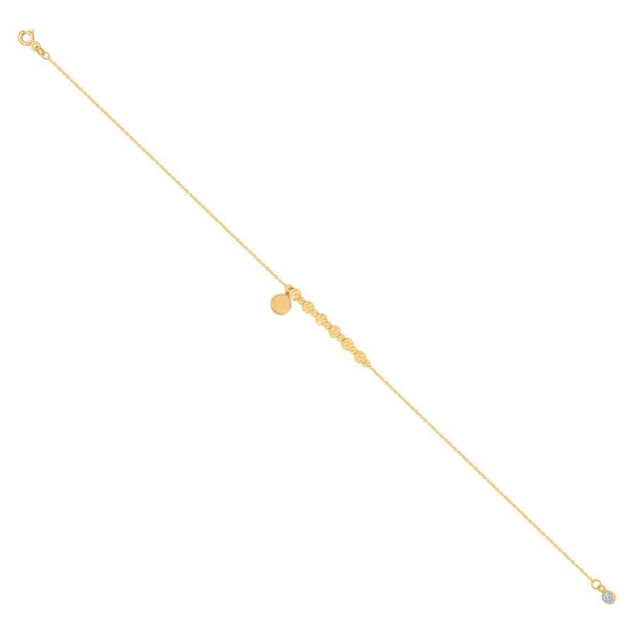 10Kt Gold Turkish Anklet 10"