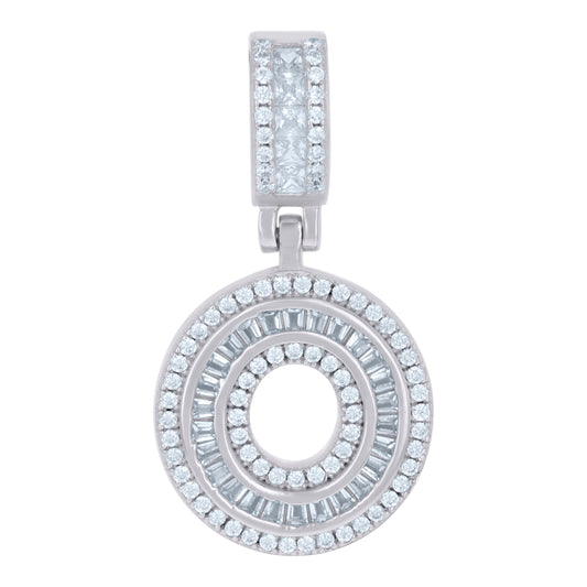 925 Sterling Silver Cz Pendant Initial O