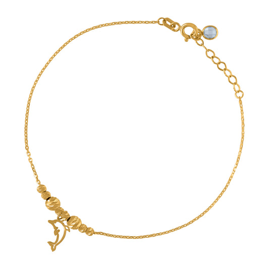 10Kt Gold Turkish Anklet 8 "