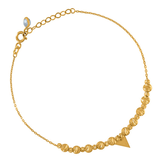 10Kt Gold Turkish Anklet 8"