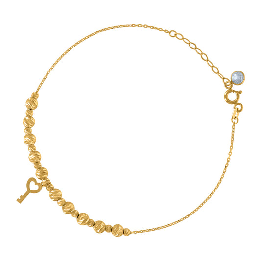 10Kt Gold Turkish Anklet 8 "
