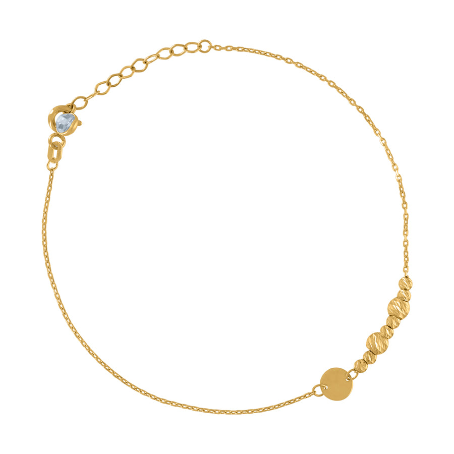10Kt Gold Turkish Anklet 8 "