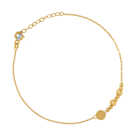 10Kt Gold Turkish Anklet 8 "