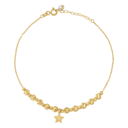 10Kt Gold Turkish Anklet 8 "
