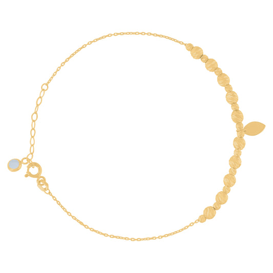 10Kt Gold Turkish Anklet  8"