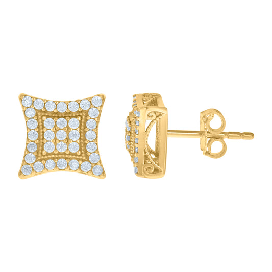 10Kt Gold Turkish Cz Earrings