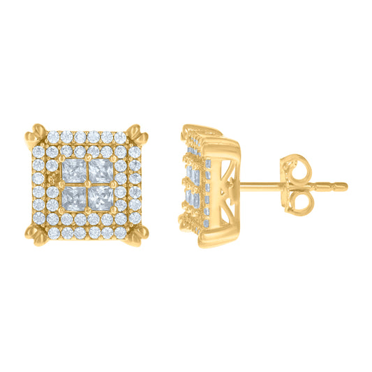 10Kt Gold Turkish Cz Earrings