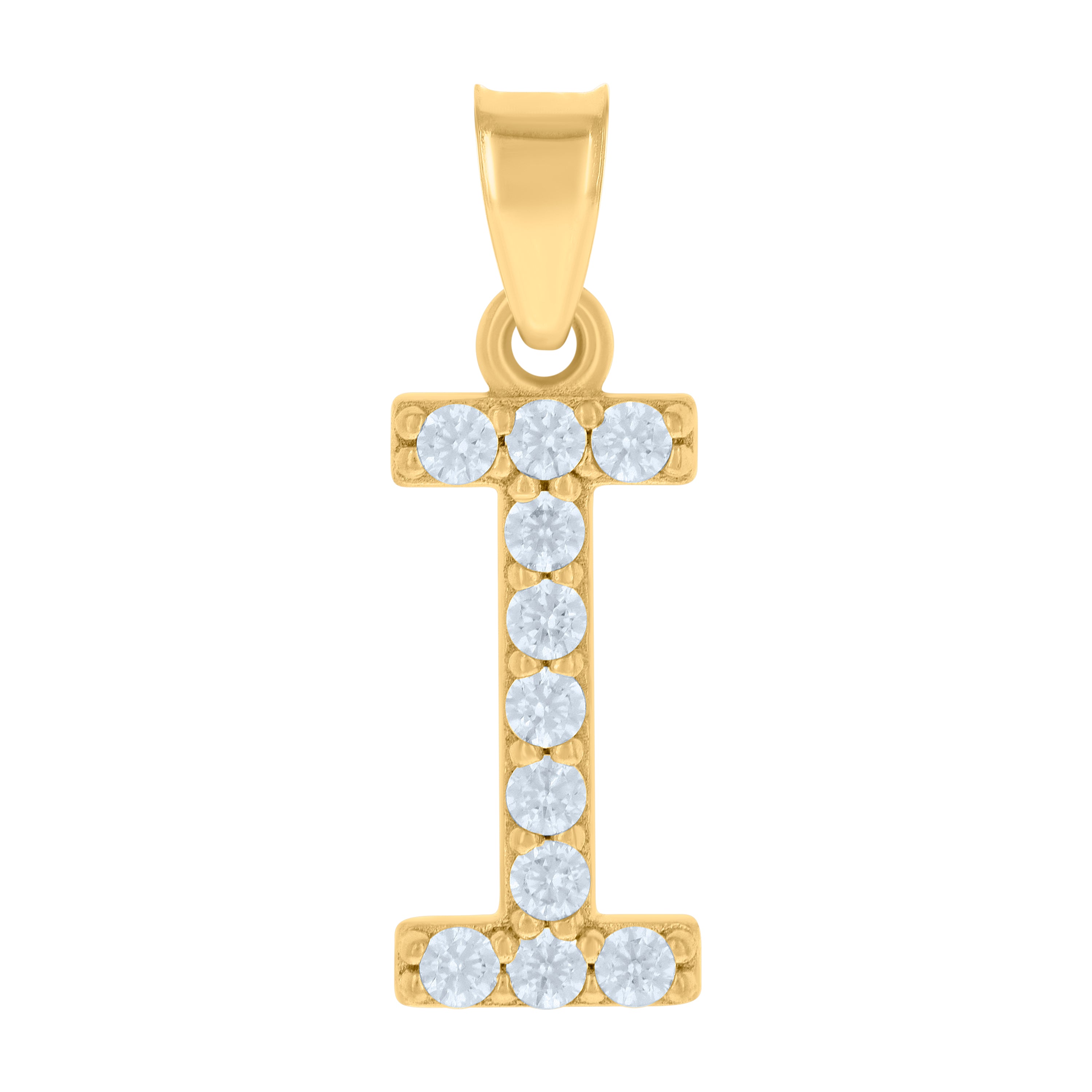 10Kt Gold Initial Letter Pendant "I"