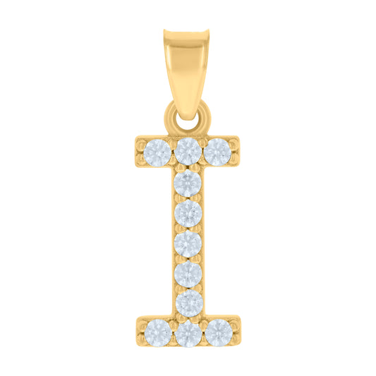 10Kt Gold Initial Letter Pendant "I"