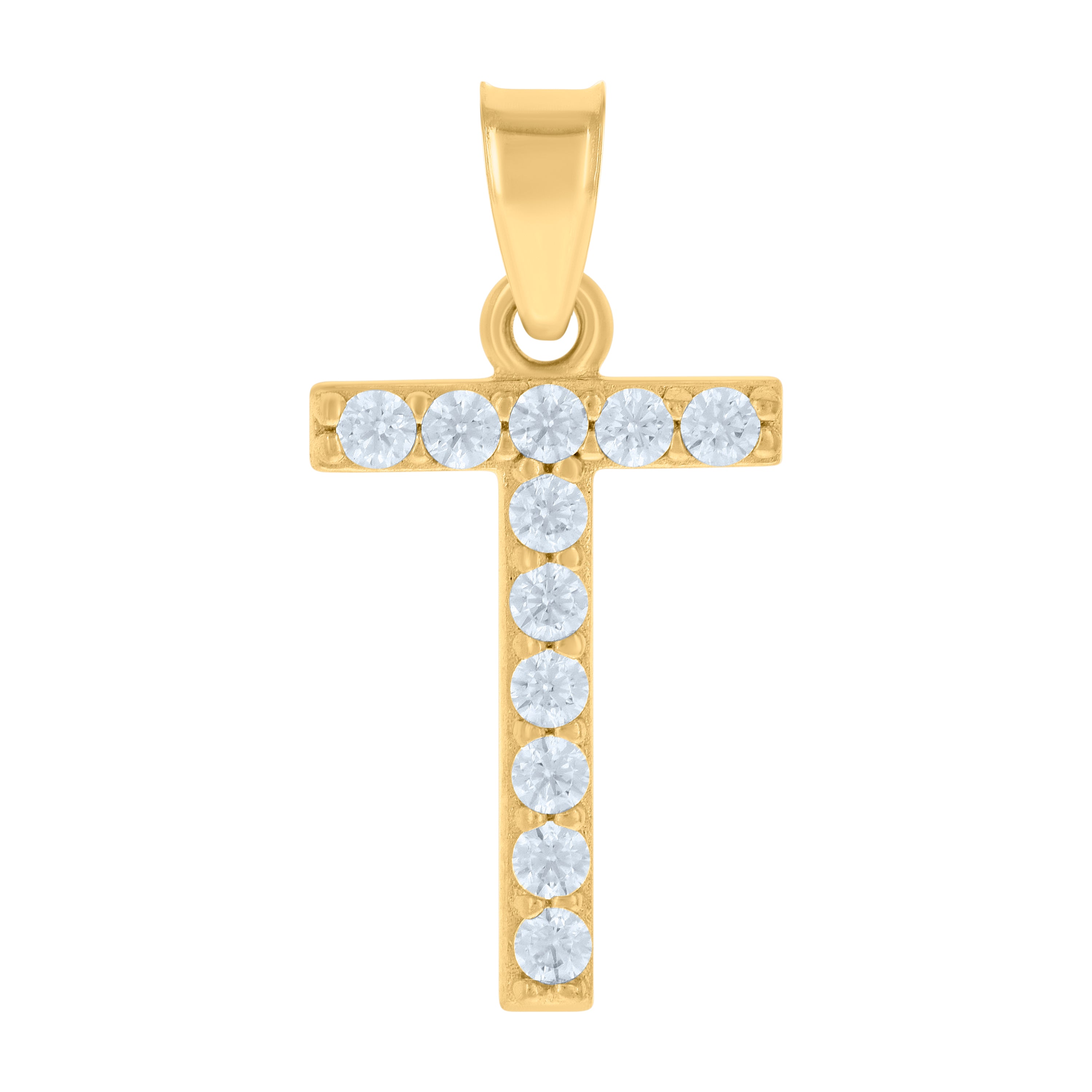 10Kt Gold Initial Letter Pendant "T"