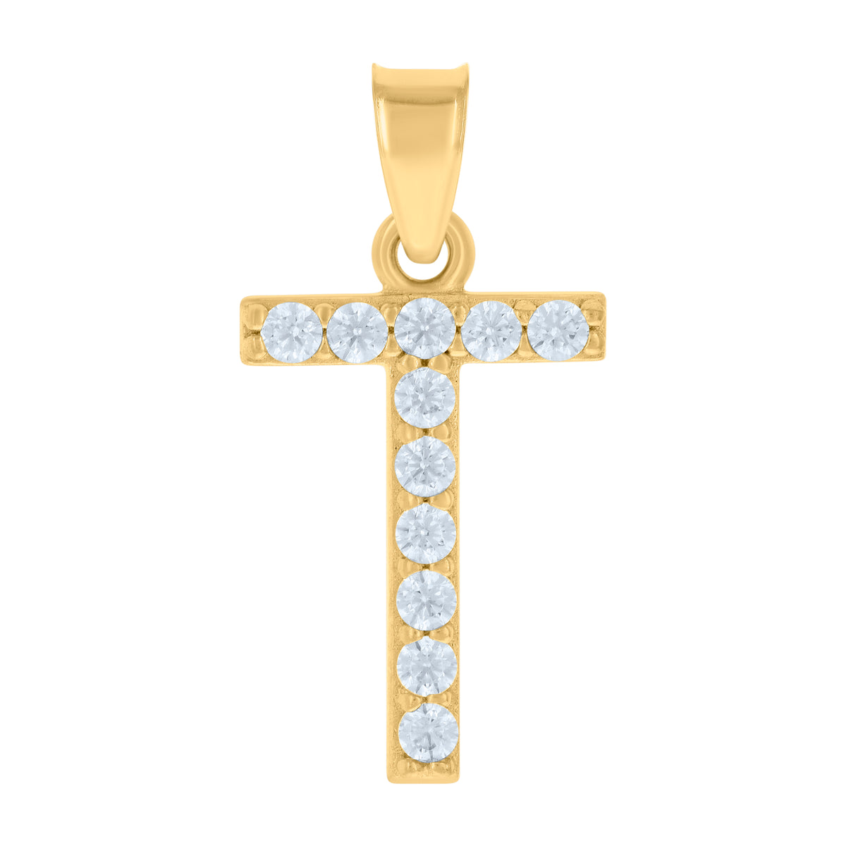 10Kt Gold Initial Letter Pendant "T"