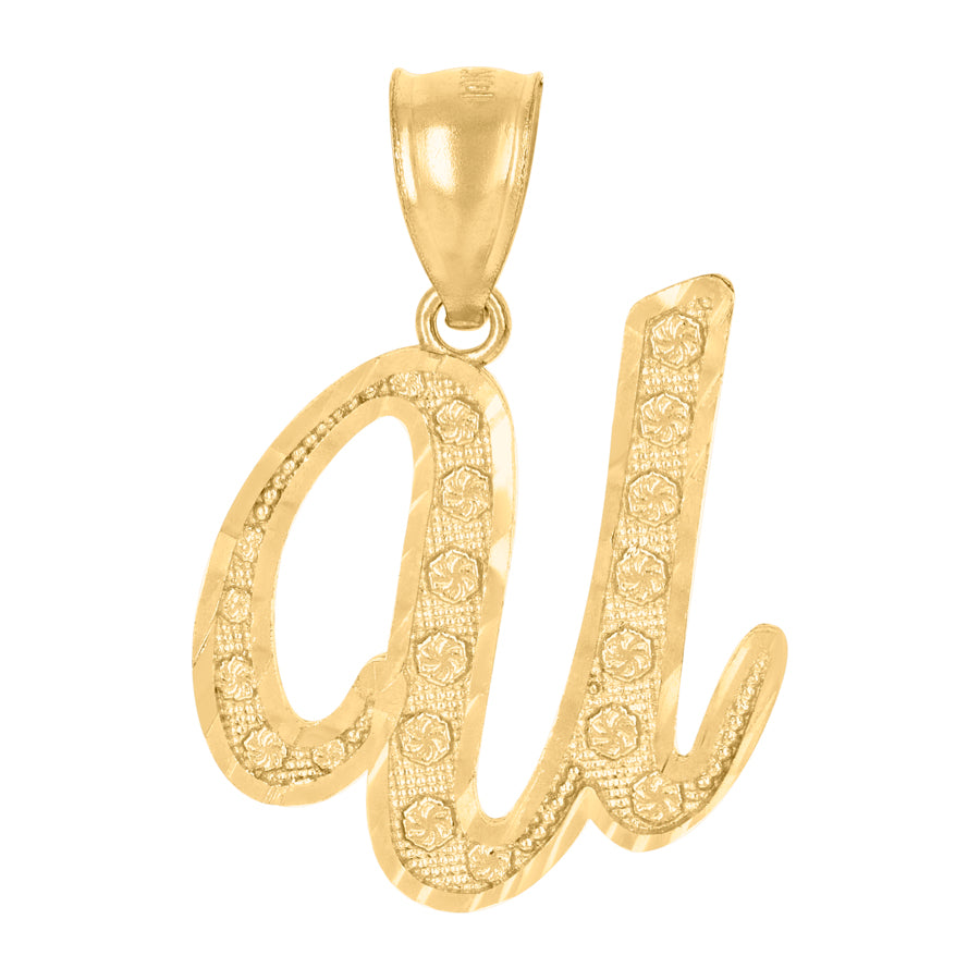 10Kt Gold Initial Letter Pendant "U"