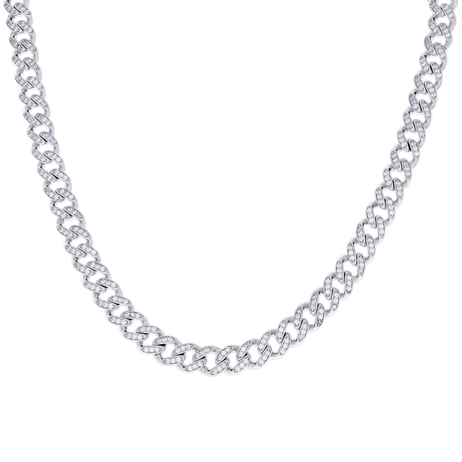 925 Sterling Silver Cz Miami Cuban 9mm