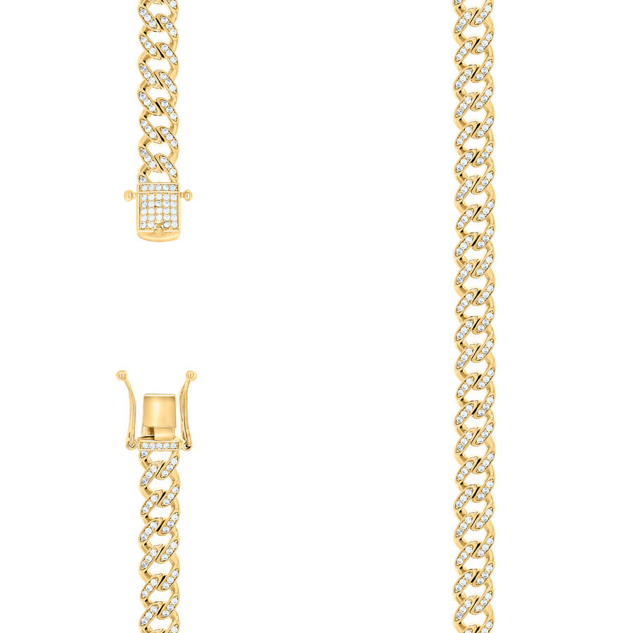 925 Sterling Silver Cz Miami Cuban 9mm