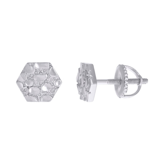 925 Sterling Silver Nugget Earrings