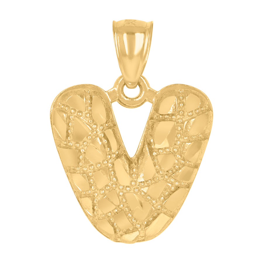 10Kt Gold Initial Letter Pendant "V"