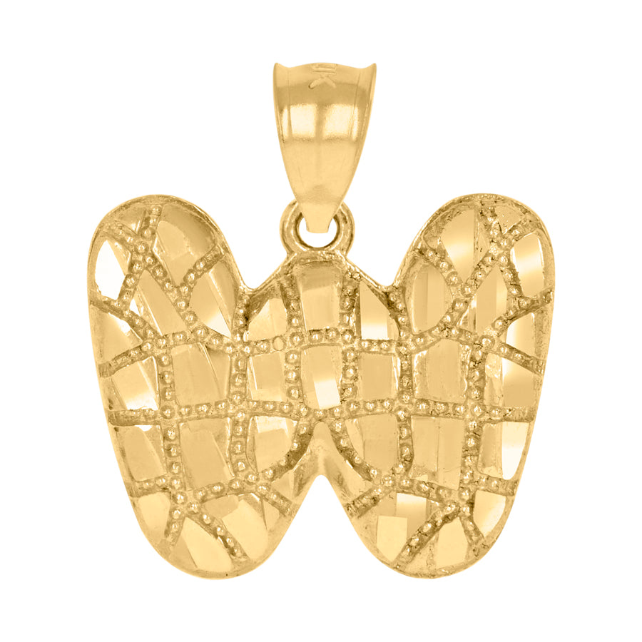 10Kt Gold Initial Letter Pendant "W"