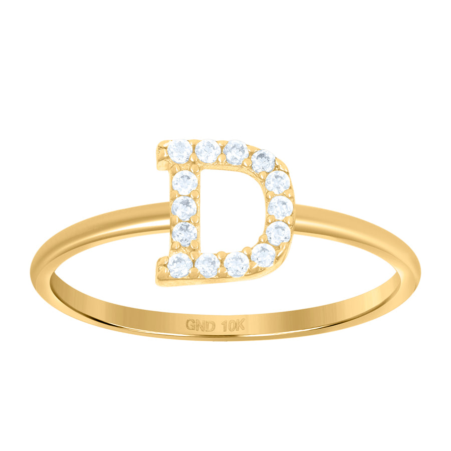 10Kt Gold Turkish Ring Initial Letter "D"