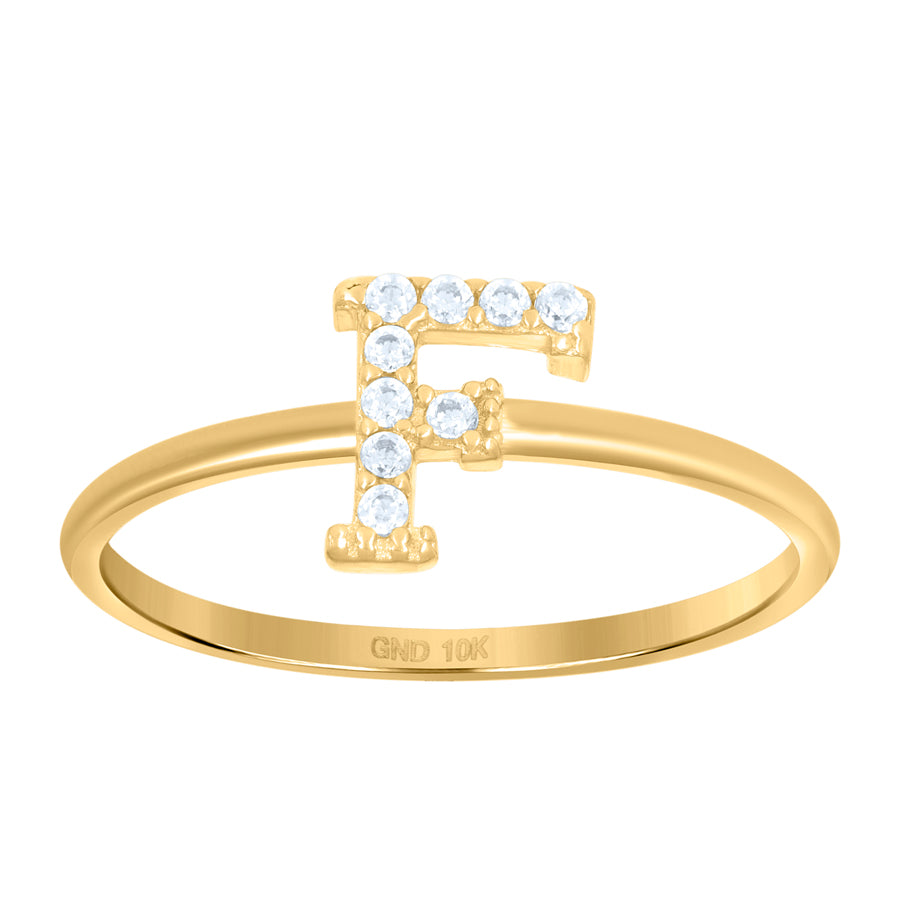 10Kt Gold Turkish Ring Initial Letter "F"