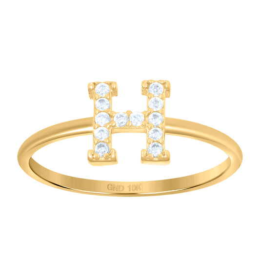 10Kt Gold Turkish Ring Initial Letter "H"