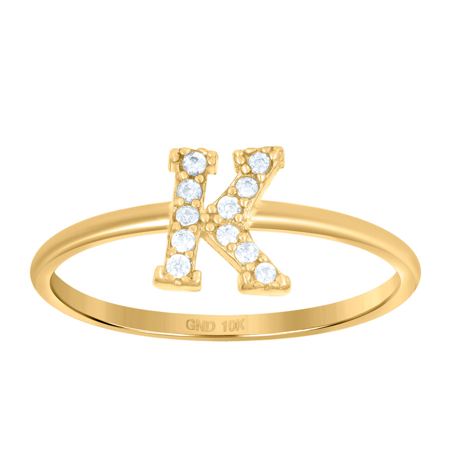 10Kt Gold Turkish Ring Initial Letter "K"