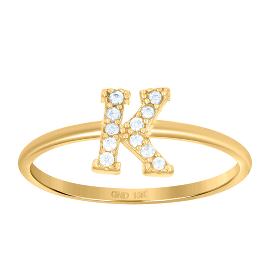 10Kt Gold Turkish Ring Initial Letter "K"