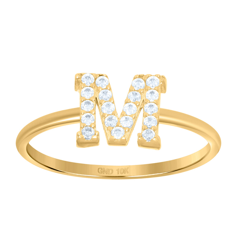 10Kt Gold Turkish Ring Initial Letter "M"